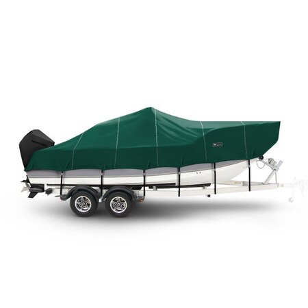 Eevelle Windstorm Boat Cvr V HULL Cntr Cnsl, High Bow Rails up to 24in. Inboard 34' 6in. L 102in. W Green WSVCCR34102-HTR